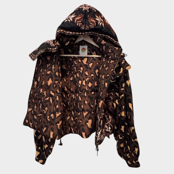 Farm Rio Brown Winter Ainika Puffer Jacket Size Medium - Picture 9 of 12